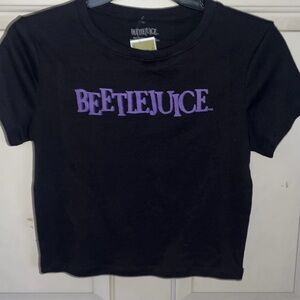 Beetlejuice Black Crop Top Size L New